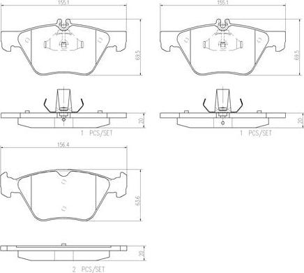 Brembo P50075N - Комплект спирачно феродо, дискови спирачки vvparts.bg