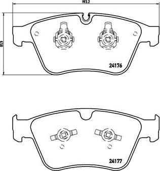 Brembo P 50 105 - Комплект спирачно феродо, дискови спирачки vvparts.bg