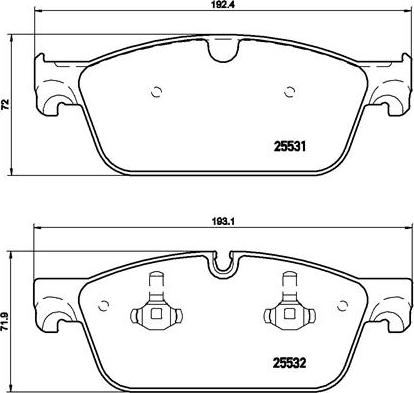 Brembo P 50 102 - Комплект спирачно феродо, дискови спирачки vvparts.bg