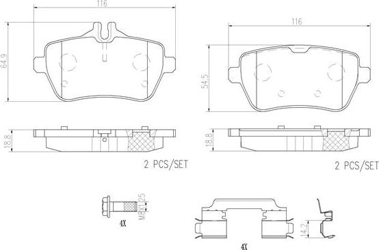 Brembo P50117N - Комплект спирачно феродо, дискови спирачки vvparts.bg