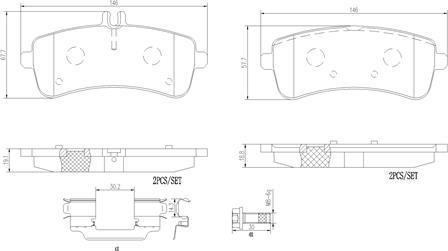 Brembo P50125N - Комплект спирачно феродо, дискови спирачки vvparts.bg