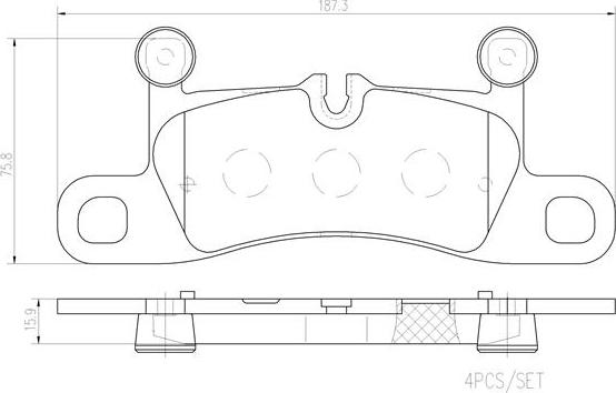 Brembo P65042N - Комплект спирачно феродо, дискови спирачки vvparts.bg