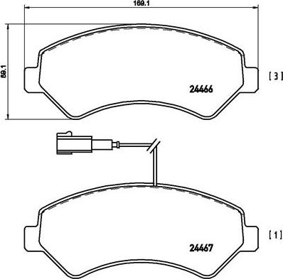 Brembo P 61 094 - Комплект спирачно феродо, дискови спирачки vvparts.bg