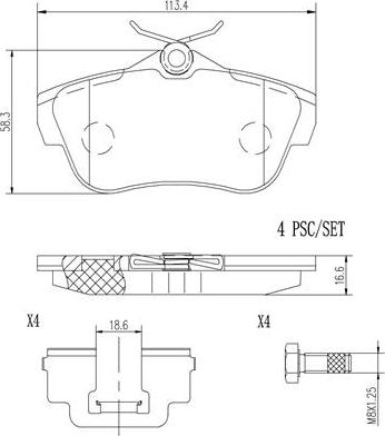 Brembo P61095N - Комплект спирачно феродо, дискови спирачки vvparts.bg