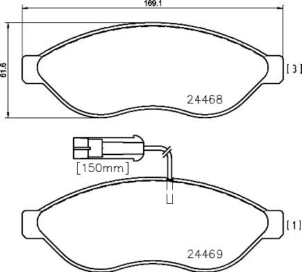 Brembo P 61 090 - Комплект спирачно феродо, дискови спирачки vvparts.bg