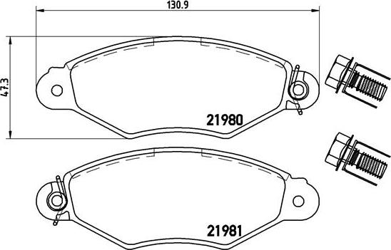 Brembo P 61 098 - Комплект спирачно феродо, дискови спирачки vvparts.bg