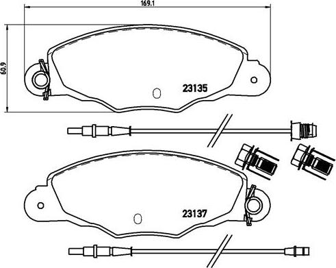 Brembo P 61 061 - Комплект спирачно феродо, дискови спирачки vvparts.bg