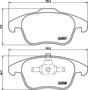 Brembo P 61 086 - Комплект спирачно феродо, дискови спирачки vvparts.bg