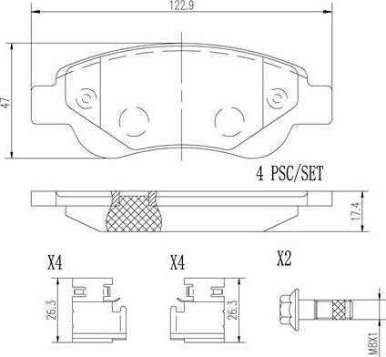 Brembo P61081N - Комплект спирачно феродо, дискови спирачки vvparts.bg