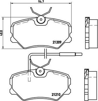 Brembo P 61 035 - Комплект спирачно феродо, дискови спирачки vvparts.bg