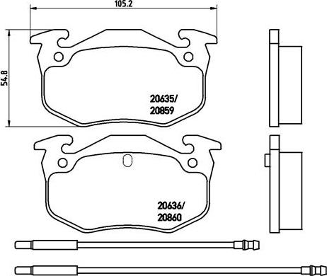 Brembo P 61 029 - Комплект спирачно феродо, дискови спирачки vvparts.bg