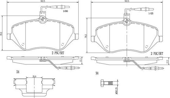 Brembo P61078N - Комплект спирачно феродо, дискови спирачки vvparts.bg