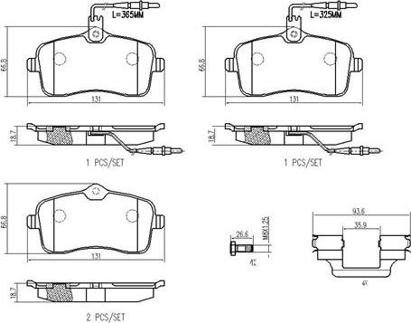 Brembo P61109N - Комплект спирачно феродо, дискови спирачки vvparts.bg