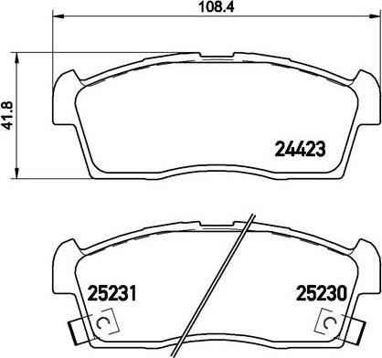 Brembo P 61 108 - Комплект спирачно феродо, дискови спирачки vvparts.bg