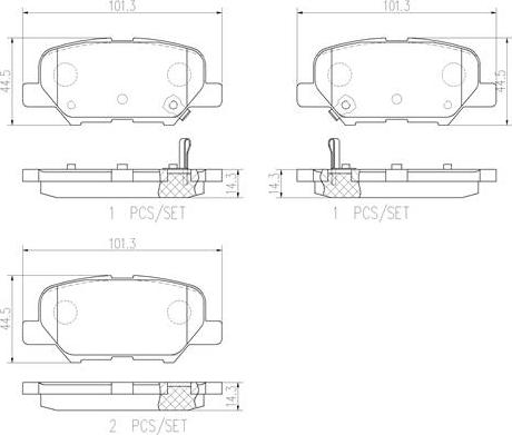 Brembo P61111N - Комплект спирачно феродо, дискови спирачки vvparts.bg