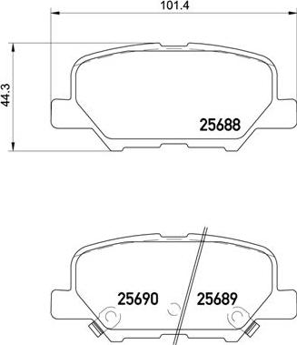 Brembo P 61 111 - Комплект спирачно феродо, дискови спирачки vvparts.bg