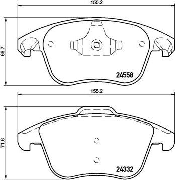 Brembo P 61 117 - Комплект спирачно феродо, дискови спирачки vvparts.bg