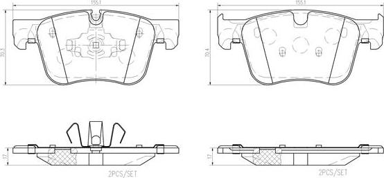 Brembo P61135N - Комплект спирачно феродо, дискови спирачки vvparts.bg