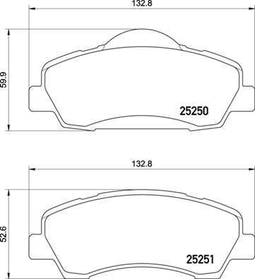 Brembo P 61 138 - Комплект спирачно феродо, дискови спирачки vvparts.bg