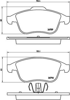 Brembo P 68 046 - Комплект спирачно феродо, дискови спирачки vvparts.bg