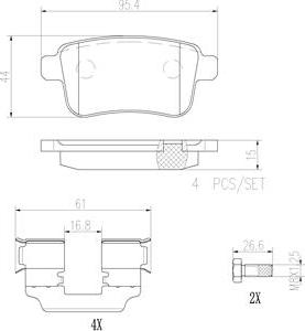 Brembo P68043N - Комплект спирачно феродо, дискови спирачки vvparts.bg