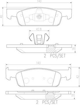 Brembo P68059N - Комплект спирачно феродо, дискови спирачки vvparts.bg