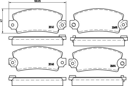 Brembo P 68 001 - Комплект спирачно феродо, дискови спирачки vvparts.bg