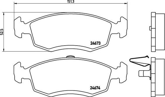 Brembo P 68 039 - Комплект спирачно феродо, дискови спирачки vvparts.bg