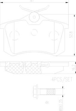 Brembo P68024N - Комплект спирачно феродо, дискови спирачки vvparts.bg