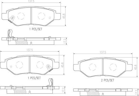 Brembo P09014N - Комплект спирачно феродо, дискови спирачки vvparts.bg