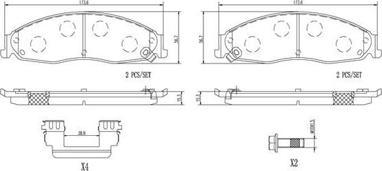 Brembo P09011N - Комплект спирачно феродо, дискови спирачки vvparts.bg