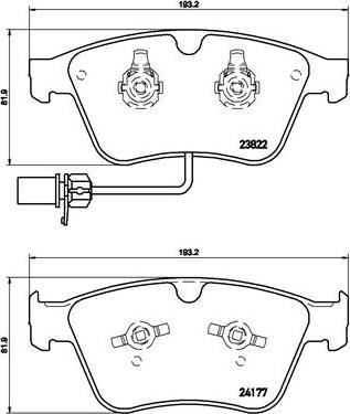 Brembo P 05 003 - Комплект спирачно феродо, дискови спирачки vvparts.bg