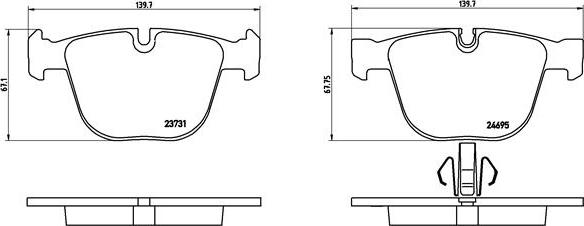 Brembo P 06 053 - Комплект спирачно феродо, дискови спирачки vvparts.bg