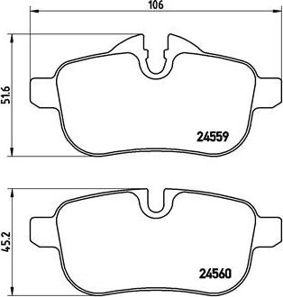 Brembo P 06 062 - Комплект спирачно феродо, дискови спирачки vvparts.bg