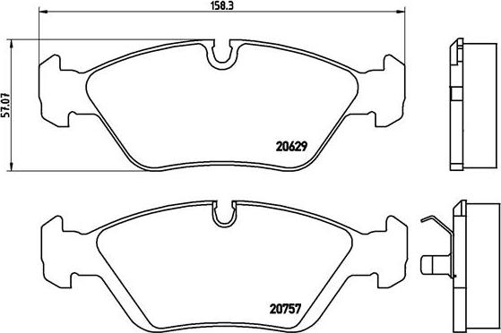 Brembo P 06 008 - Комплект спирачно феродо, дискови спирачки vvparts.bg