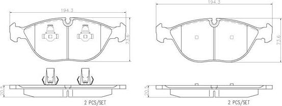 Brembo P06019N - Комплект спирачно феродо, дискови спирачки vvparts.bg