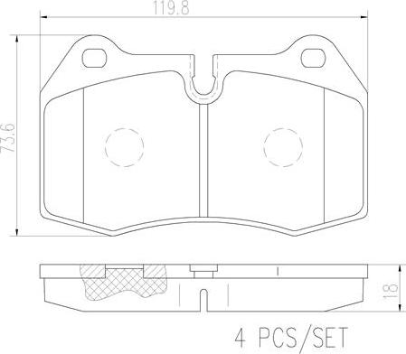 Brembo P06018N - Комплект спирачно феродо, дискови спирачки vvparts.bg