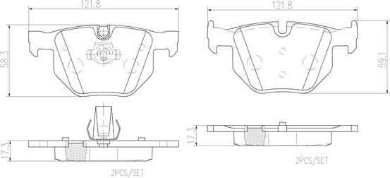 Brembo P06033N - Комплект спирачно феродо, дискови спирачки vvparts.bg