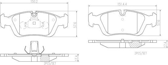 Brembo P06024N - Комплект спирачно феродо, дискови спирачки vvparts.bg