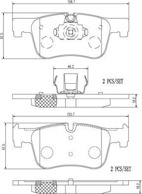 Brembo P06070N - Комплект спирачно феродо, дискови спирачки vvparts.bg