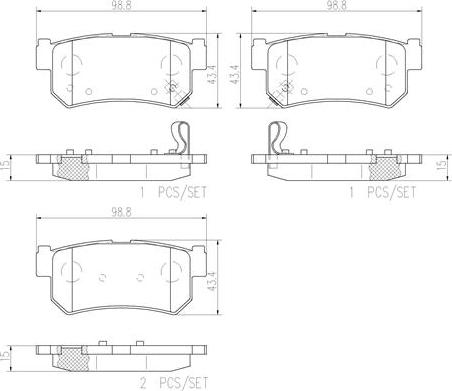 Brembo P15010N - Комплект спирачно феродо, дискови спирачки vvparts.bg