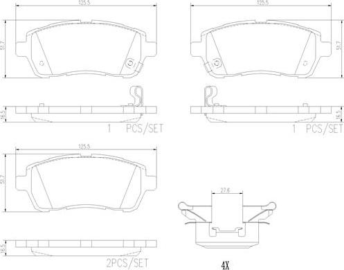 Brembo P16013N - Комплект спирачно феродо, дискови спирачки vvparts.bg