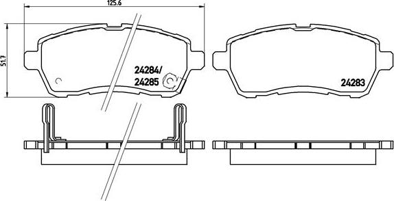 Brembo P 16 013X - Комплект спирачно феродо, дискови спирачки vvparts.bg