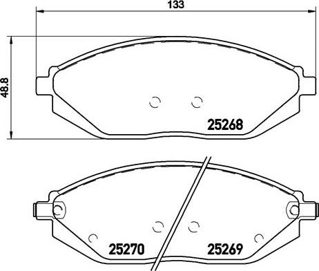 Brembo P 10 054 - Комплект спирачно феродо, дискови спирачки vvparts.bg