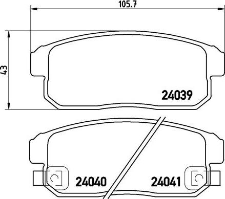 Brembo P 10 005 - Комплект спирачно феродо, дискови спирачки vvparts.bg