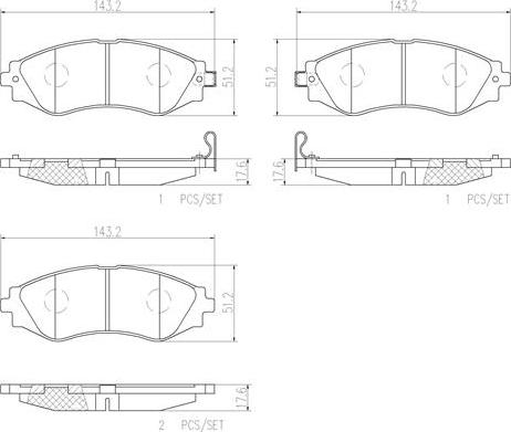 Brembo P10006N - Комплект спирачно феродо, дискови спирачки vvparts.bg