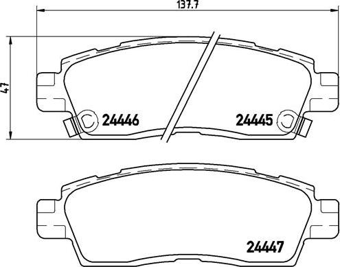 Brembo P 10 010 - Комплект спирачно феродо, дискови спирачки vvparts.bg