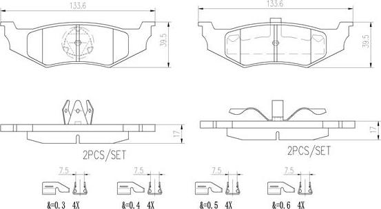 Brembo P11010N - Комплект спирачно феродо, дискови спирачки vvparts.bg