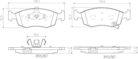 Brembo P11031N - Комплект спирачно феродо, дискови спирачки vvparts.bg