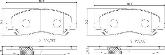 Brembo P18027N - Комплект спирачно феродо, дискови спирачки vvparts.bg